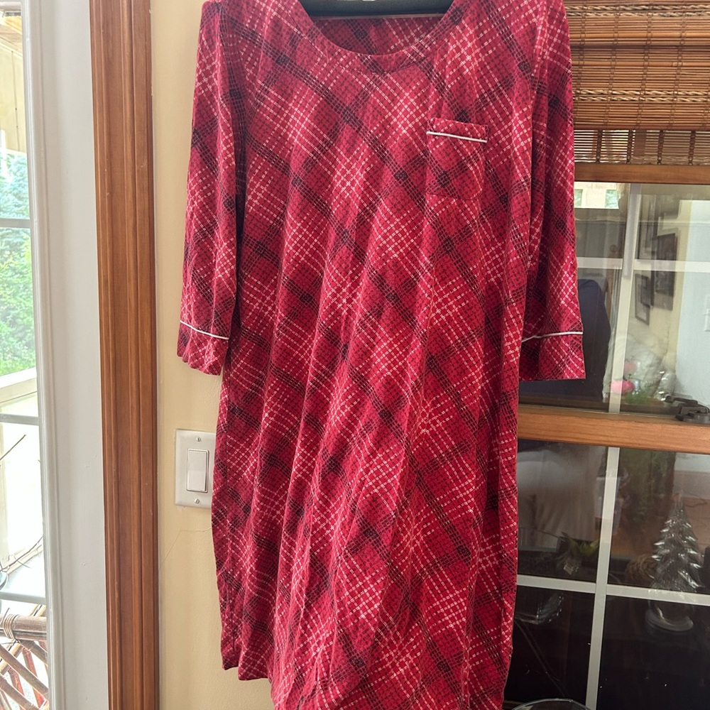 Soma Red Plaid Sleep Shirt